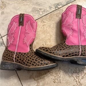 Cinch Kids Pink and Brown Boots